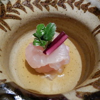 御料理 光安 - 白甘鯛の昆布〆を煎り酒で