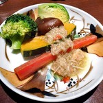 ひのと - 蒸し野菜 カニのバーニャ（取り分けました）