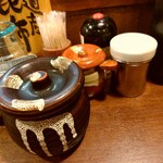 つけ麺屋 ひまわり - 【2018.1.22(月)】テーブルにある調味料