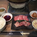 炭火焼肉 たむら 福岡店 - 満足定食  上カルビ&鶏モモ