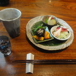 志蕎庵 江月 - 旬菜膳の三種盛り合わせ