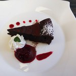 弘大カフェ - 2018.1① 濃厚チョコレートケーキUP♪(選べる手作りスイーツとコーヒーのセット￥756)