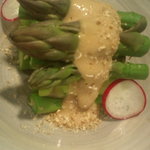 穂むら - ｱｽﾊﾟﾗｶﾞｽのｺﾞﾏｿｰｽ掛け