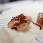 かわ村 - 2018年1月再訪：だるま烏賊のインボルティーニ 鮟鱇肝をつめて ドライトマト 葱☆