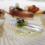 かわ村 - 2018年1月再訪：細魚のフェッティーネ 数の子 大葉と水菜のソース☆