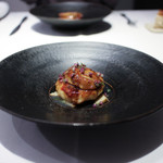 かわ村 - 2018年1月再訪：タラバ蟹と帆立貝のメダリオーネとフォアグラのポワレ☆