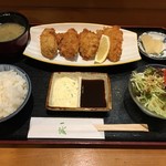 一誠 - 大粒カキフライ定食 1100円