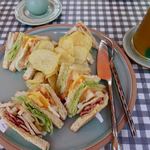 Raming Tea House Siam Celadon - 料理写真:Club Sandwich 150バーツ（約525円）
GreenTrio（JasminGreenTea+Lemongrass+PandanusTea） 80バーツ（約280円）