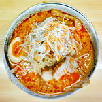 らーめん 飛雄馬 - 「辛味噌背脂ラーメン（中太麺・中盛り）」（2017.09）