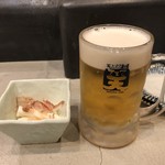 Tempura Sakaba Tete Te Ten - 生ビールとお通し