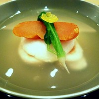 まき村 - 煮物椀　虎河豚白子に大根おろし　からすみ