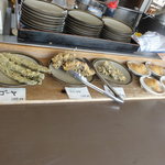 安並 - 天ぷら（各100円）いなり寿し（1個80円）