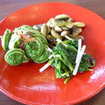 石臼挽き蕎麦香房 山の実 - 山菜盛り
