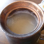 石臼挽き蕎麦香房 山の実 - 割と濃い目のそば湯