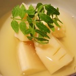 馳走 啐啄一十  - ④朝堀り筍(福岡県合馬産)、真昆布出汁