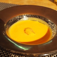 ルアン 鮒鶴京都鴨川リゾート - 【スープ】京ニンジンのポタージュ・クレシー  京麩のフレンチトーストと共に