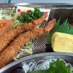 いわもと - 2017.12.28  海老フライと焼魚