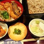 すずもと - 蝦野菜天丼セット全景