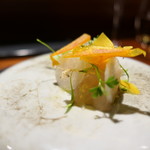 TACUBO - 唐津ヒラメカルパッチョにカラスミとリコッタチーズ