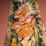 手打ち十割そば 振甫町 縁 - 鳥は美味しい白ワインで食べたかった