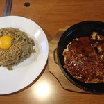 そらいえ - 神戸そばめし＋イカ玉（関西）：800円＋650円