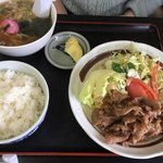 ふくし食堂 - 牛バラセット