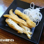 純手打ちうどん 利休  - 2011年5月　薬味の刻み油揚げ