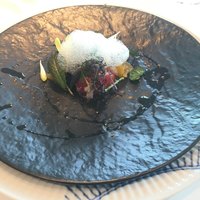 アロマフレスカ 名古屋 - ズワイガニとデコポンの泡、フルーツトマト、デコポンのサラダ仕立て