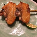 焼鳥 おがわ - 手羽先　外カリ中ジュワ　〆にいただきました