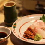 京屋 - 鯛と赤ウニのお造り