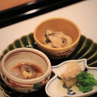 馬車道 大かわ - なまこ、子持ち昆布の菜の花、牡蠣の有馬煮