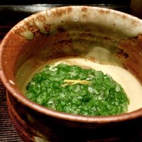 やすい - オクラと蟹味噌の茶碗蒸し