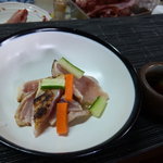 鳥公 - むねのたたき（炙り）醤油で