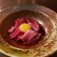 たでの葉 - 天然鴨の肝刺し