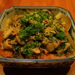 森の賢者 - ヒバーチご飯の中華風おこげ　きのこあんかけ