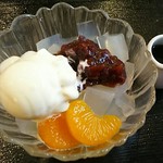 草薙の湯 お食事処 旨い蔵 - 白玉ｸﾘｰﾑあんみつﾊﾞﾆﾗ400円