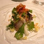 イル ギオットーネ - サラダ（寒ブリ＋野菜）＠イルギオットーネ