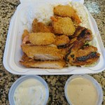 L&L Hawaiian Barbecue - 料理写真:チキンかつシュリンプコンボmini +コーク＄9.77