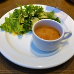キンボシ パスタ カフェ - ランチのスープ＆サラダ
