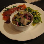 オステリア ヴァンヴィーノ - おつまみ3種盛り、780円(H23.5.25)