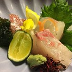 はりま屋 - 鯛、勘八、鮪の造り