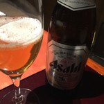 琵琶湖畔 おごと温泉 湯元館 - アサヒスーパードライ中瓶 720円で乾杯♫