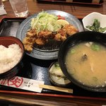 マルヤス 水軍 - とり唐定食 ※漁師汁がぬるくて生ぐさい