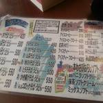 Yamamoto Shokuhin Monzen Chaya Monzen Seseragi Ten - テーブルのメニュー