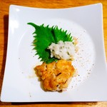 鉄板焼さとう - たらの白子の鉄板焼き