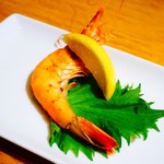 鉄板焼さとう - 天使の海老 レモンバター添え