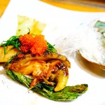 蝦夷あわび60gの肝バター焼き