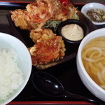 うどん万福 - 鶏から定食