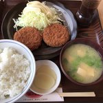 中華料理　柳沢食堂 - メンチカツ定食（¥713）