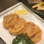 筑前屋 - 180105金　東京　筑前屋下赤塚店　レンコンはさみ揚げ380円